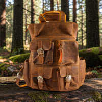 Vintage Genuine Leather Backpack for Men & Women – 15.6” Laptop Travel Rucksack | Bufflet Leather