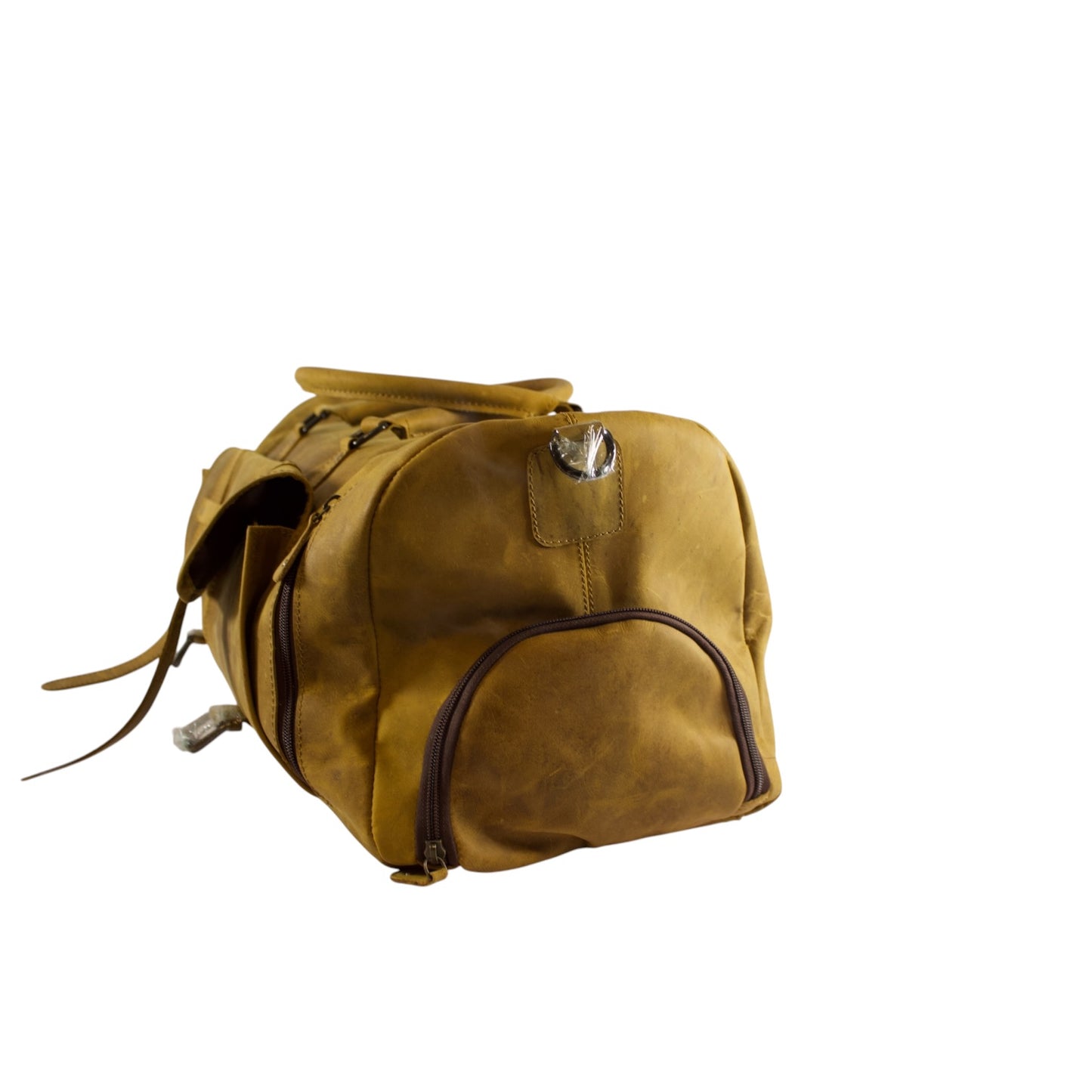 Forest Green Leather Duffle Bag for Men & Women | Handmade Full Grain Weekender Travel Bag