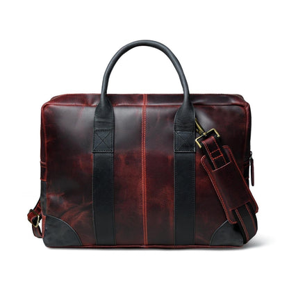 Vintage Full Grain Leather Laptop Messenger Bag – 15.6” Business Briefcase with Adjustable Shoulder Strap – Handmade Office Bag
