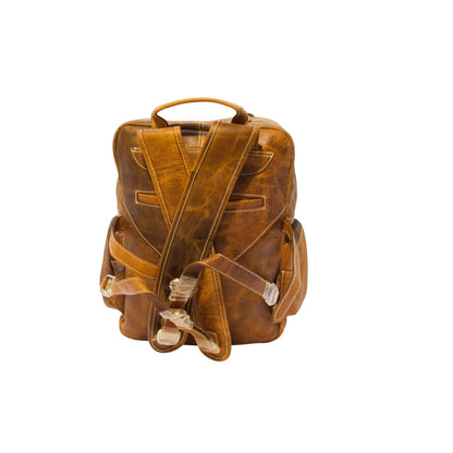 Bufflet Leather Vintage Brown Full Grain Leather Backpack | Handmade Travel Laptop Backpack