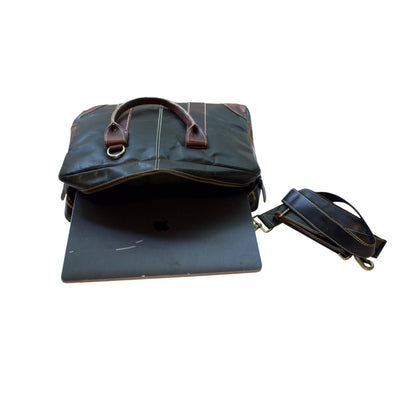 Vintage Full Grain Leather Laptop Messenger Bag – 15.6” Business Briefcase with Adjustable Shoulder Strap – Handmade Office Bag