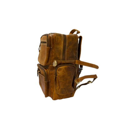 Bufflet Leather Vintage Brown Full Grain Leather Backpack | Handmade Travel Laptop Backpack