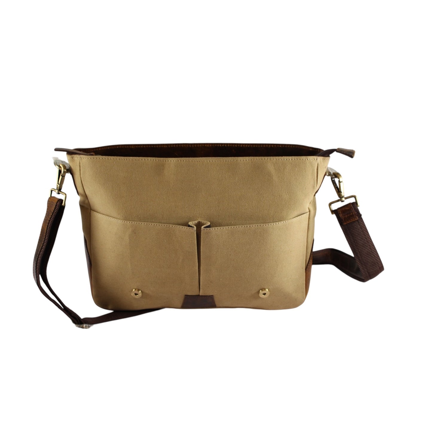 Vintage Leather Messenger Bag for Men – Full Grain Leather & Canvas Laptop Briefcase | Bufflet Leather