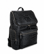Crocodile Embossed Leather Backpack