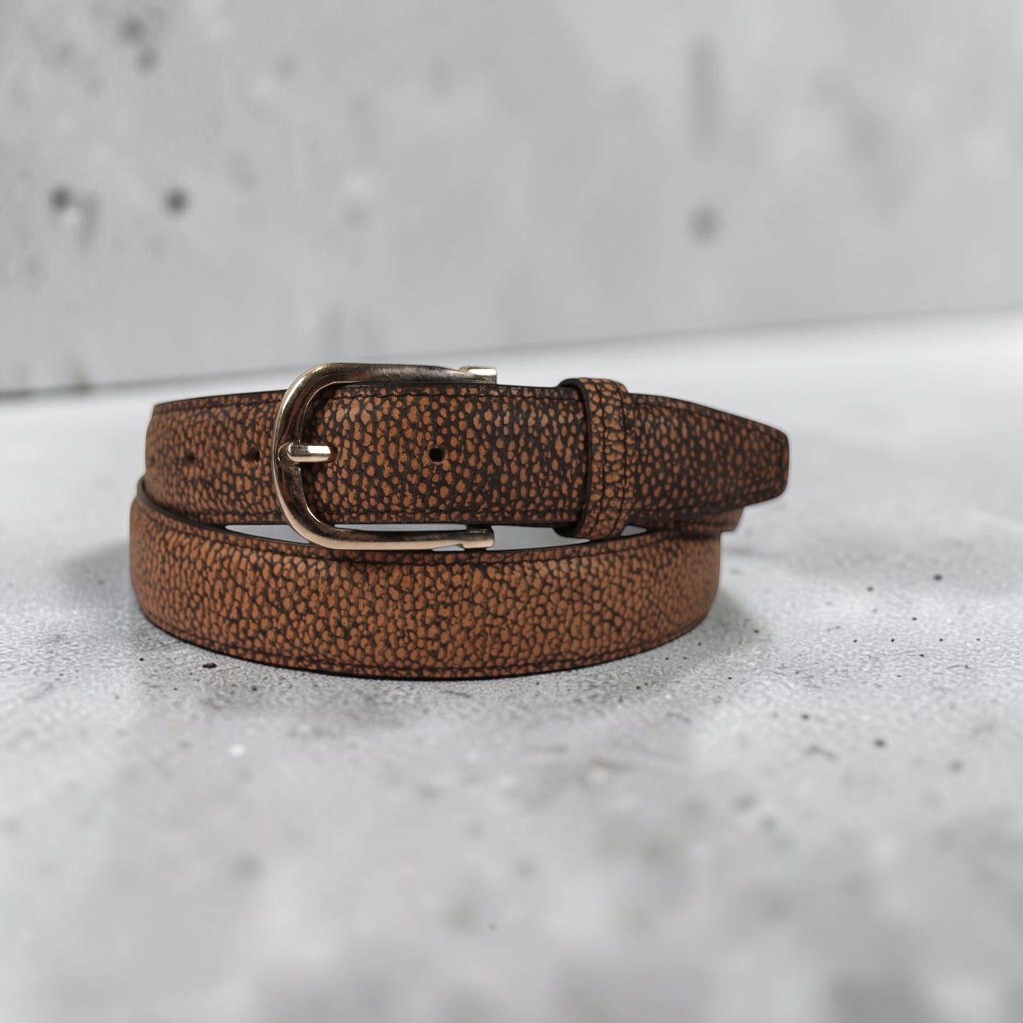 Men’s Pebbled Full Grain Leather Belt – Handmade Genuine Leather Casual & Dress Belt | Brown | 1.5” Width | Bufflet Leather