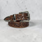 Premium Brown Western Belt with Silver Buckle