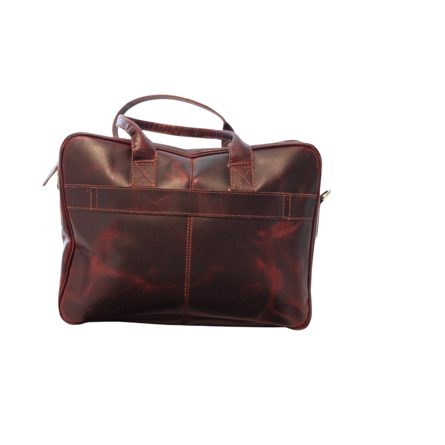 Vintage Full Grain Leather Laptop Messenger Bag – 15.6” Business Briefcase with Adjustable Shoulder Strap – Handmade Office Bag
