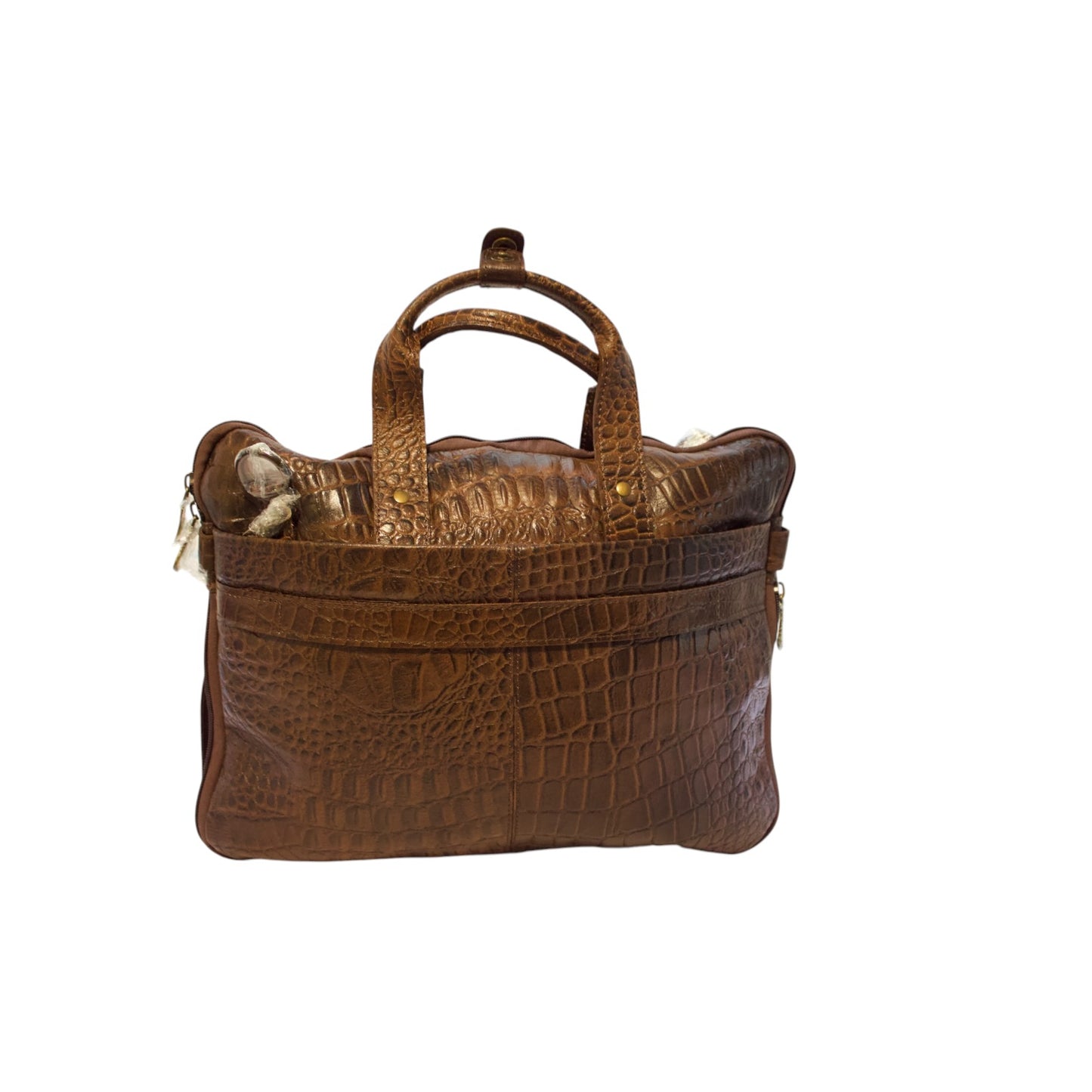 Vintage Crocodile Leather Laptop Briefcase | Genuine Leather Messenger Bag