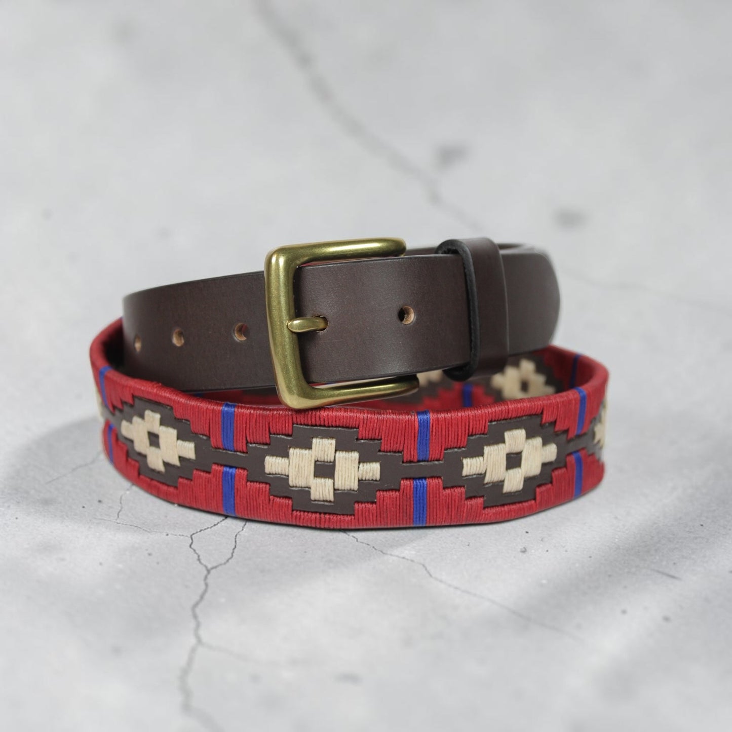 Bufflet Leather Handwoven Embroidered Genuine Leather Belt
