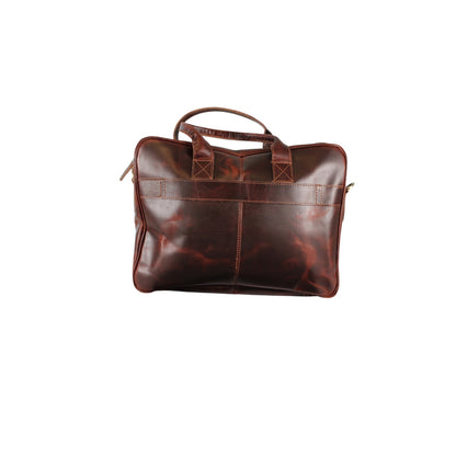 Vintage Full Grain Leather Laptop Messenger Bag – 15.6” Business Briefcase with Adjustable Shoulder Strap – Handmade Office Bag