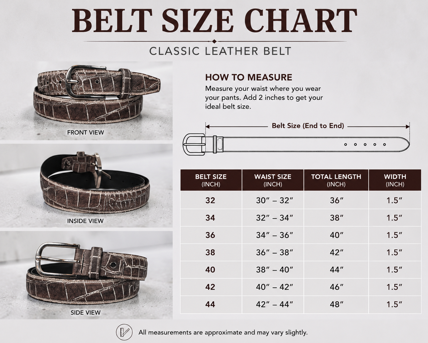 Men’s Crocodile Embossed Leather Belt | Bufflet Leather