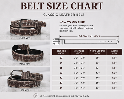Men’s Crocodile Embossed Leather Belt | Bufflet Leather