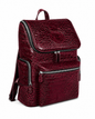 Crocodile Embossed Leather Backpack