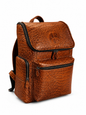 Crocodile Embossed Leather Backpack