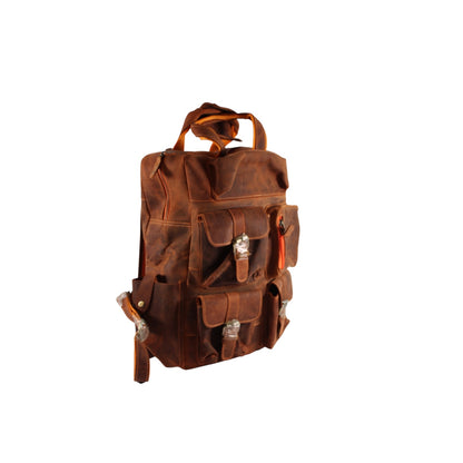 Vintage Genuine Leather Backpack for Men & Women – 15.6” Laptop Travel Rucksack | Bufflet Leather