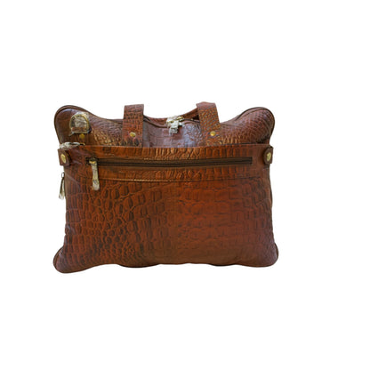 Vintage Crocodile Leather Laptop Briefcase | Genuine Leather Messenger Bag