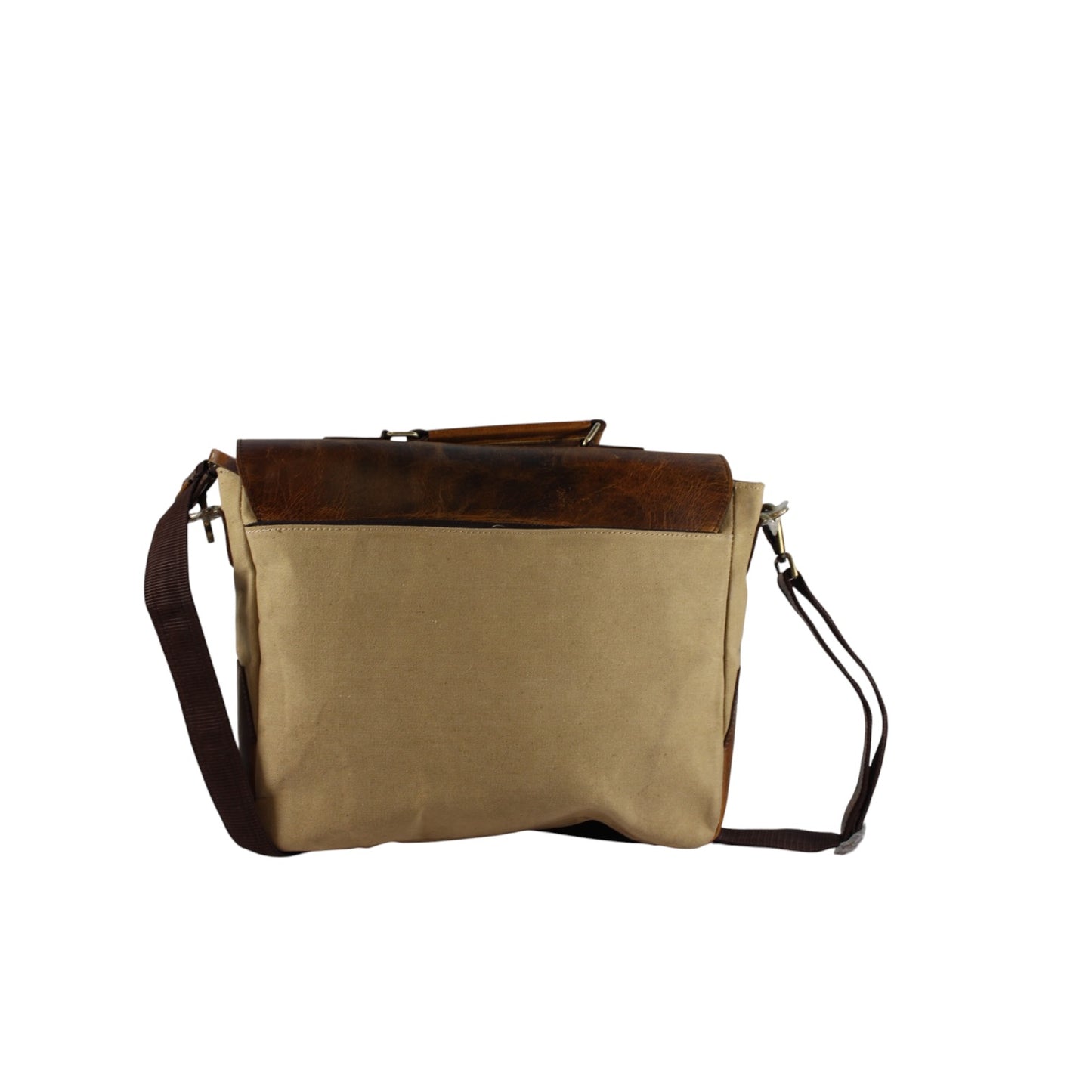 Vintage Leather Messenger Bag for Men – Full Grain Leather & Canvas Laptop Briefcase | Bufflet Leather