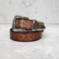 Handcrafted Floral Tooled Leather Belt