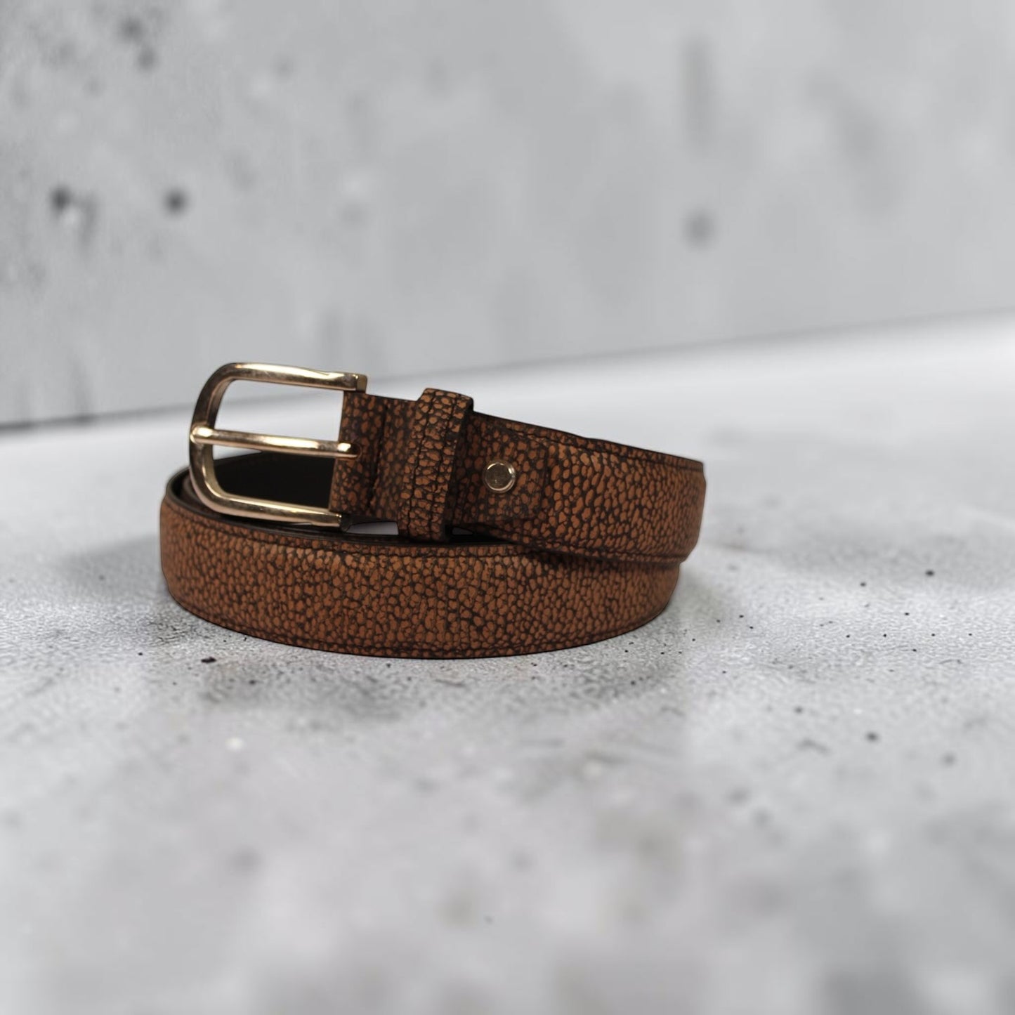 Men’s Pebbled Full Grain Leather Belt – Handmade Genuine Leather Casual & Dress Belt | Brown | 1.5” Width | Bufflet Leather