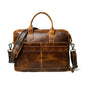 Vintage Full Grain Leather Laptop Messenger Bag – 15.6” Business Briefcase with Adjustable Shoulder Strap – Handmade Office Bag