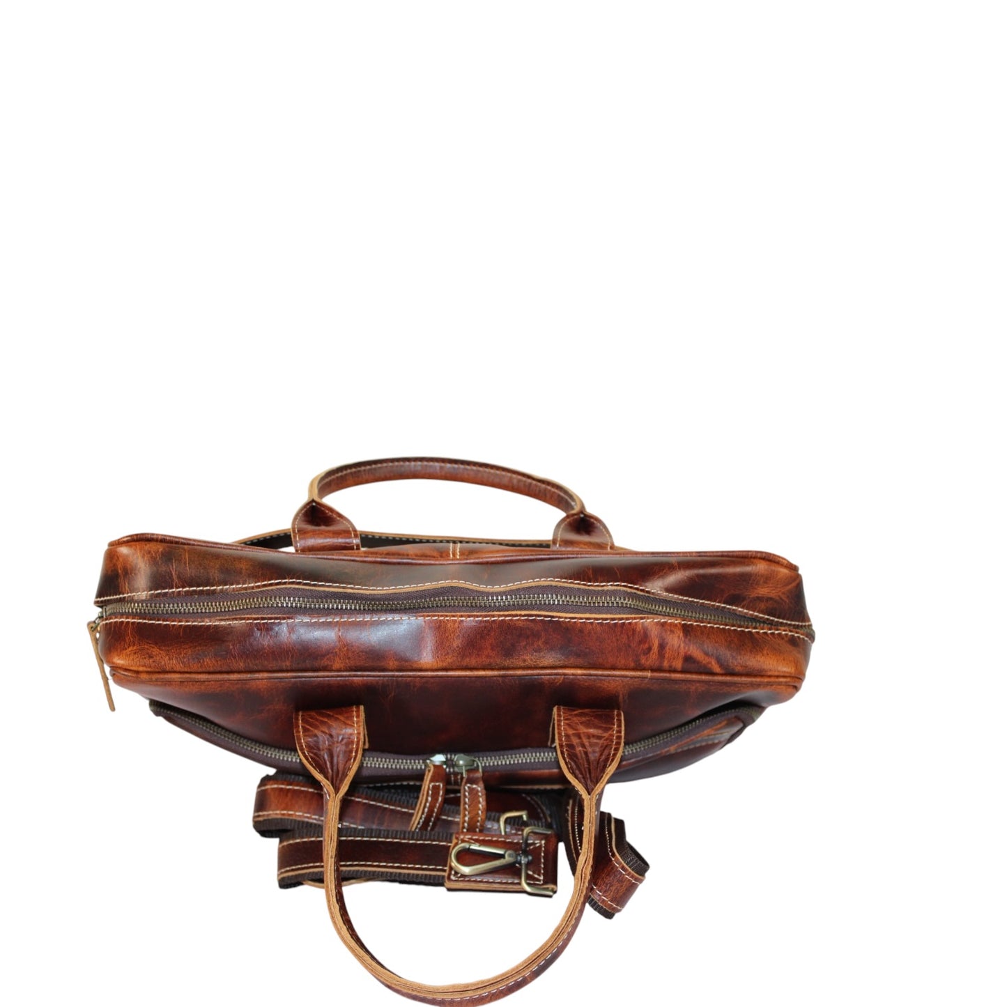 Vintage Full Grain Leather Laptop Messenger Bag – 15.6” Business Briefcase with Adjustable Shoulder Strap – Handmade Office Bag