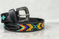 Turquoise Diamond Tooled Leather Belt
